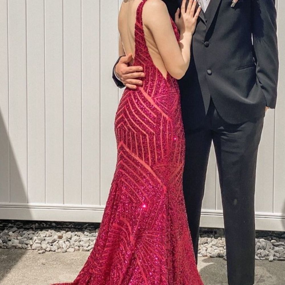 Jovani - 59762 Sexy Fitted Sequined Plunging Gown